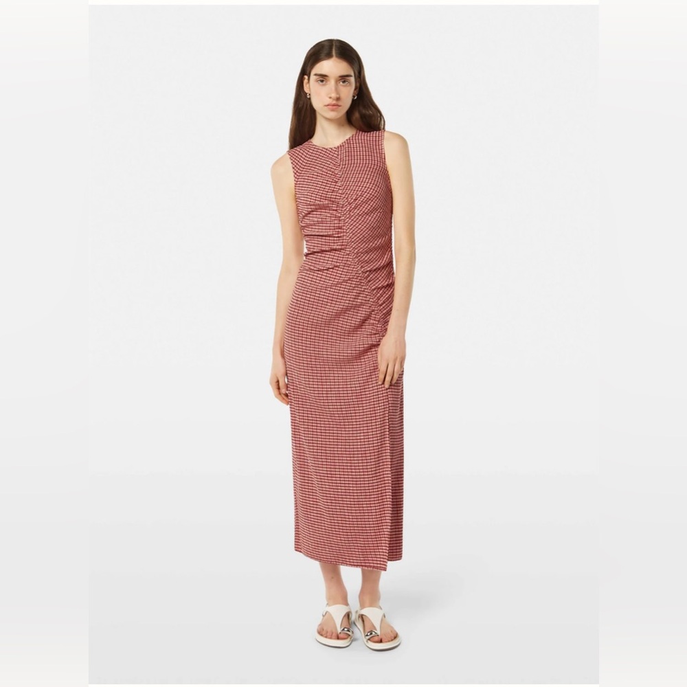 NWT Scotch & Soda Red/Cotton Candy Structured Gingham Midi Dress